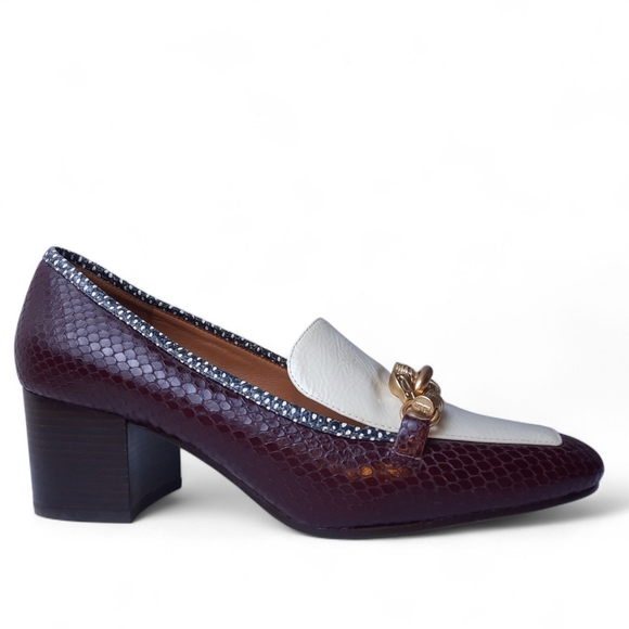 TORY BURCH Jessa Chunky Horsebit  Hardware Heeled Loafer Academia Preppy 8.5 - Picture 6 of 15